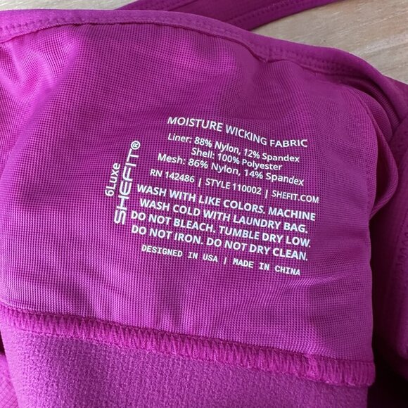 SheFit Ultimate Sports Bra Womens 6Luxe Pink Zip Front Adjustable High Impact - Picture 8 of 8